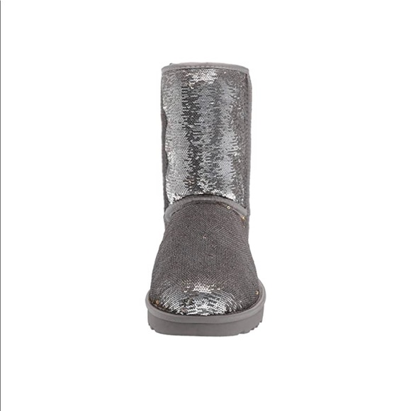 UGG Silver Gold Classic Short Flip Sequin Cosmos - Picture 14 of 15